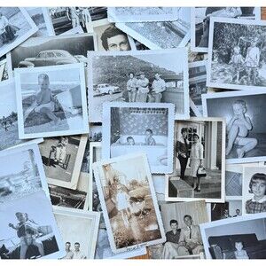 10 Vintage Black and White Photos - Square Junk Journal - Ephemera - Scrapbook